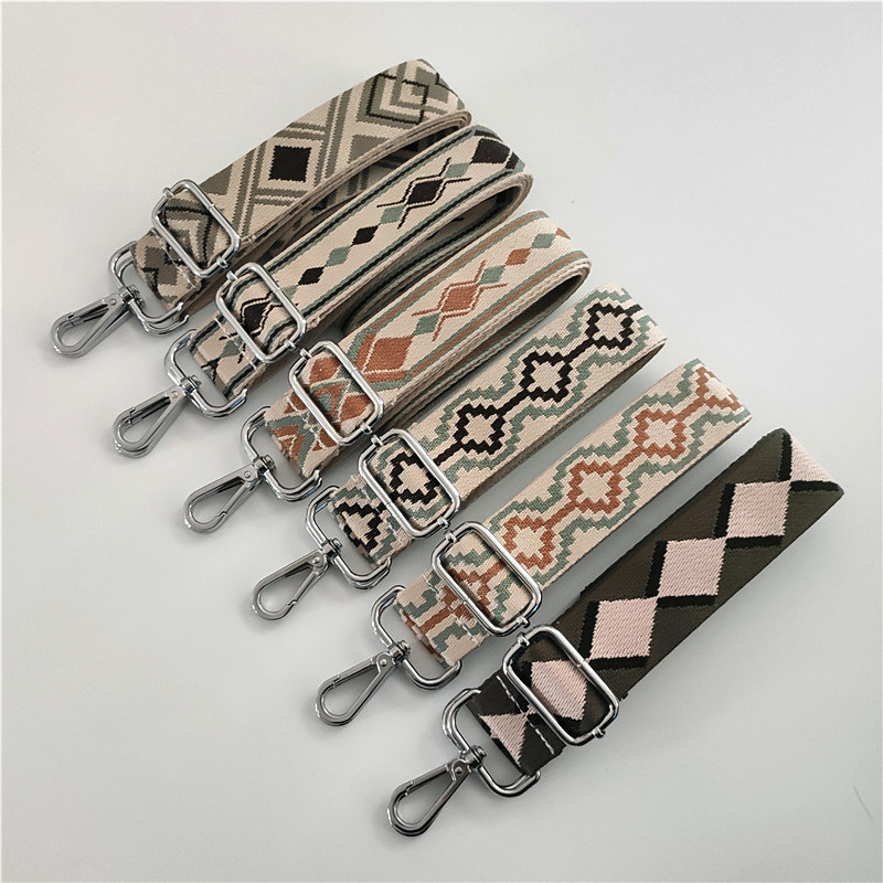 Green, Gold, Silver Color Green Gold Silver Polyester Multicolor Bag Strap