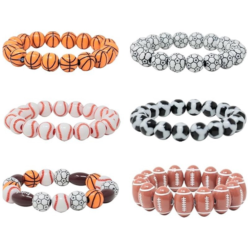 跨境热卖时尚篮足台排球手串男士精美小礼品各种球类手链绳