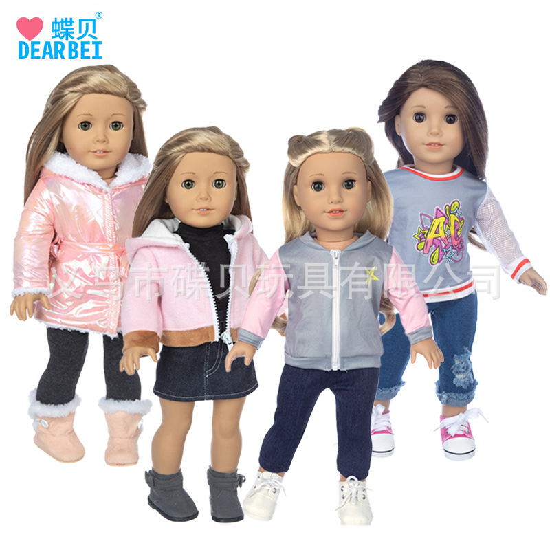 Amazon Hot Selling 18-inch American Girl Doll Clothes Winter Pink Woolen Down Jacket Doll Dress Amazon Hot Selling 18-inch American Girl Doll Clothes Winter Pink Woolen Down Jacket Doll Dress