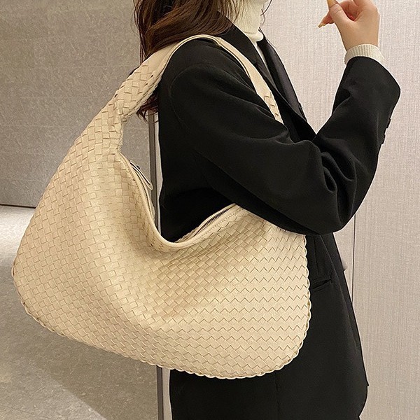 Cross-Border Niche French Woven Bag For Women - Elegant Versatile Handbag, Underarm Shoulder Bag, Textured Commuter Bag - Thumbnail 3