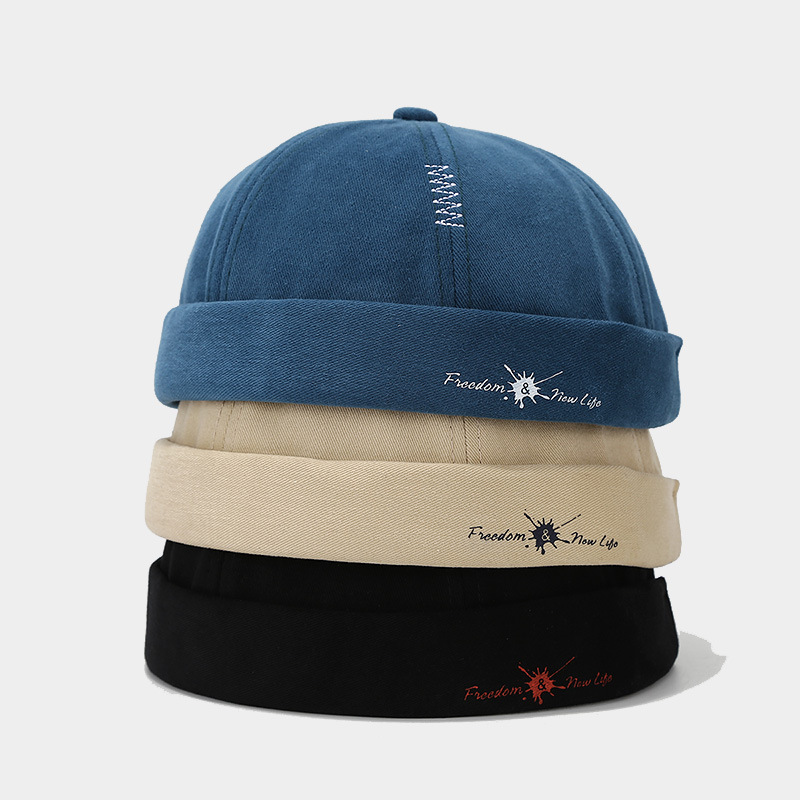 Sombrero de piel de melón estilo retro literatura japonesa simple pequeño sombrero de moda fresco para mujeres estilo coreano sombrero sin bordes para hombres