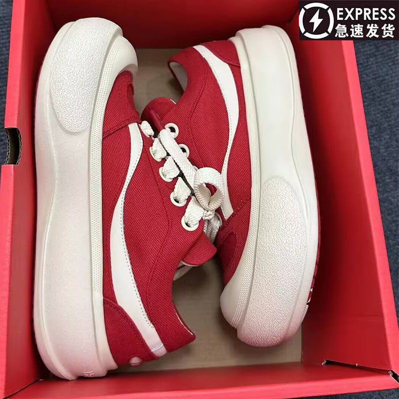 Gulina's Same Style Retro Ugly-Cute Big-Toe Red Sneakers for Women, Genuine Putian Thick-Soled Versatile Sports Casual Shoes Gulina's Same Style Retro Ugly-Cute Big-Toe Red Sneakers for Women, Genuine Putian Thick-Soled Versatile Sports Casual Shoes