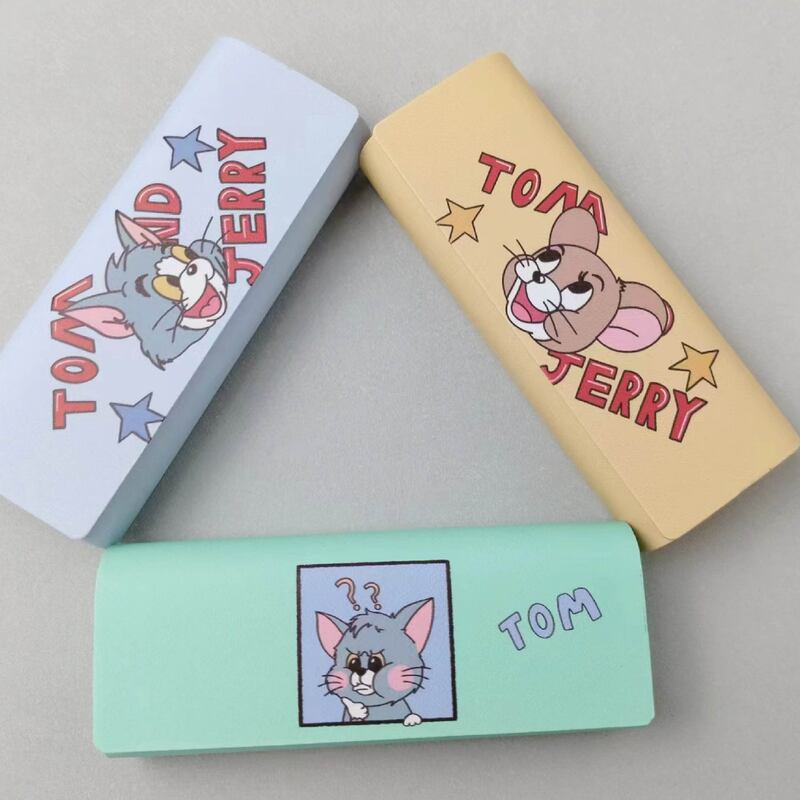 漫画風猫とネズミの眼鏡ケース、耐圧、手作り、高級感、卸売、ロゴ印刷可能、収納用眼鏡ケース|undefined