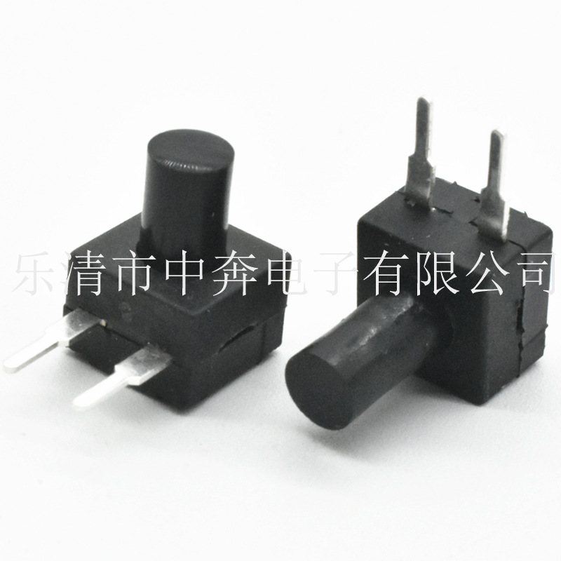 8*8 边两脚 侧插 按键开关 一开一关 手电筒按钮开关 8008-112WD