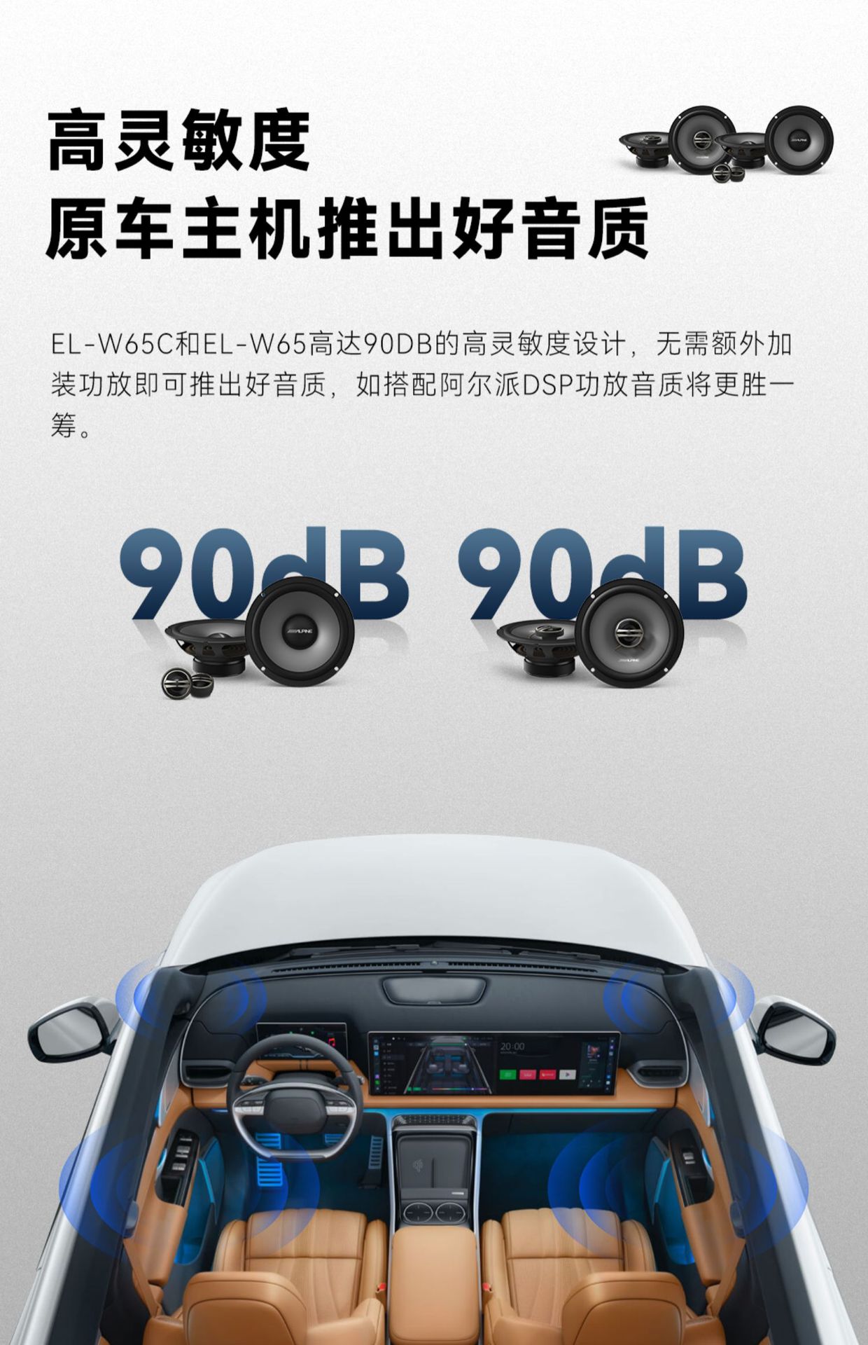 Al ~ Pai EL-W65C/W65 vehicle-mounted two-frequency coaxial suit Speaker car audio modification 6.5 la