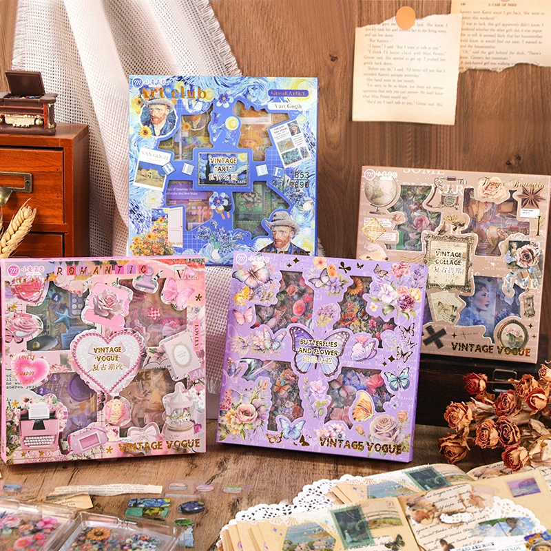 Пшеничная молодежь новый 100 штук ретро трендовый набор наклейки прозрачный ПЭТ водонепроницаемый без следов ручной счет diy украшения