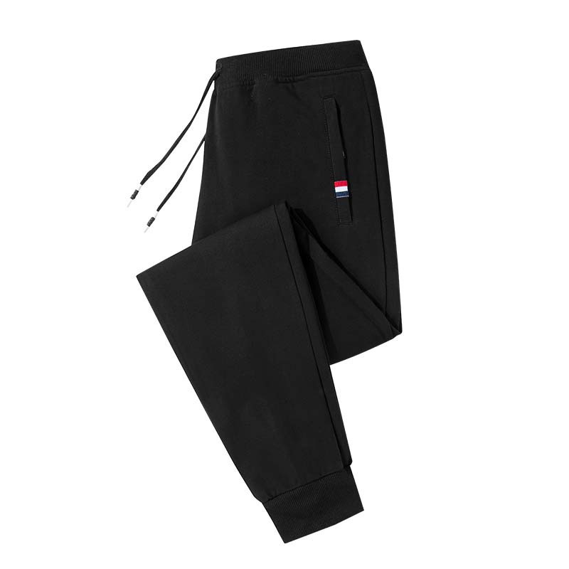 Primavera y otoño Mediados de cintura de color sólido casual juvenil algodón gris alto elástico sin cinturón pantalones sueltos ajustados Pantalones deportivos atados al tobillo