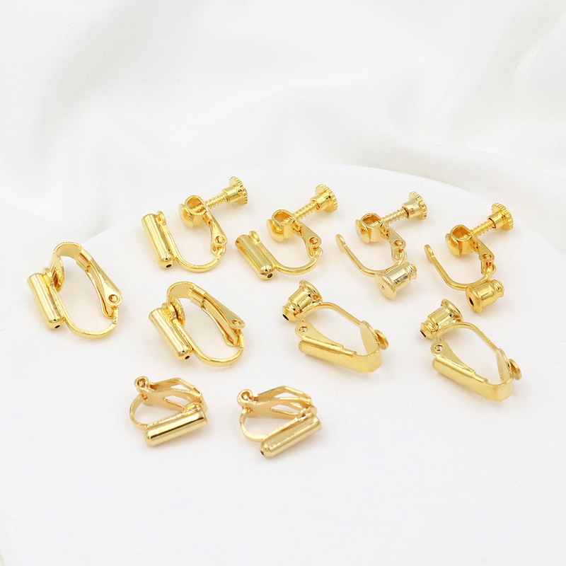 18K Real Gold Plated Ear Clip Converter Needle Spiral Hose Jewelry Ear Needle DIY Painless Ear Accessories A29 18K Real Gold Plated Ear Clip Converter Needle Spiral Hose Jewelry Ear Needle DIY Painless Ear Accessories A29
