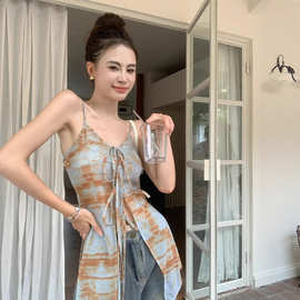 美式甜辣妹露背性感小吊带背心女装夏季热辣无袖外穿海边穿搭上衣