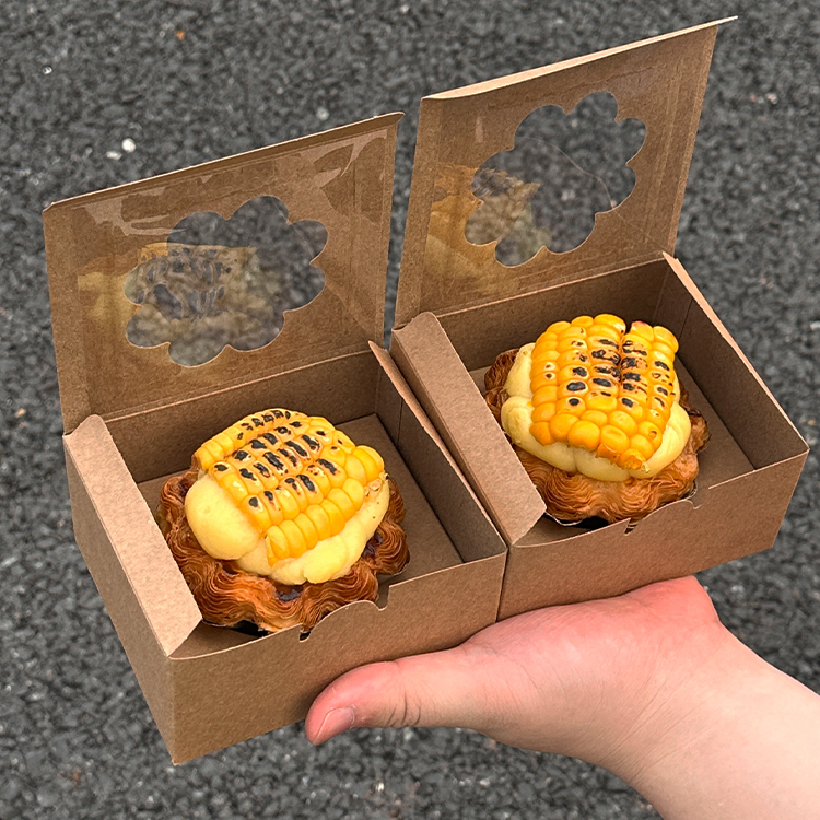 Caja de embalaje de tarta de huevo roja, tarta de maíz de encaje solar, caja de embalaje de tarta de frutas, tarta de pomelo, tarta de huevo única
