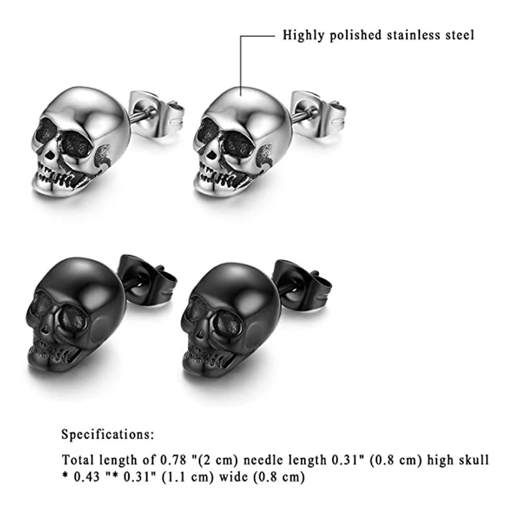 Moda Cráneo Metal Hombres Pendientes 1 Pieza display picture 1