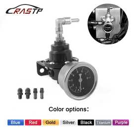 跨境汽车改装可调燃油调压阀铝合金燃油增压器压力调节器带压力表