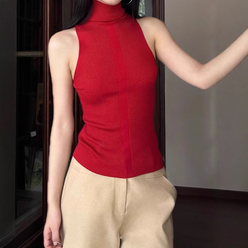 Ancient Aesthetics Multicolor Design Sense Niche Wearing Comfortable Slimming Fashion All-match Wool Blended Knitted Vest