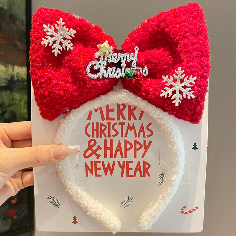Bonito Minnie arco de cabeza de Navidad mujer dulce cabello fijación de cabello fiestas de cabello adornos de tocado