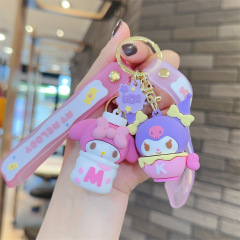 漫画サンリオ家族スナックシリーズかわいいキーホルダーカップカーバッグ装飾品