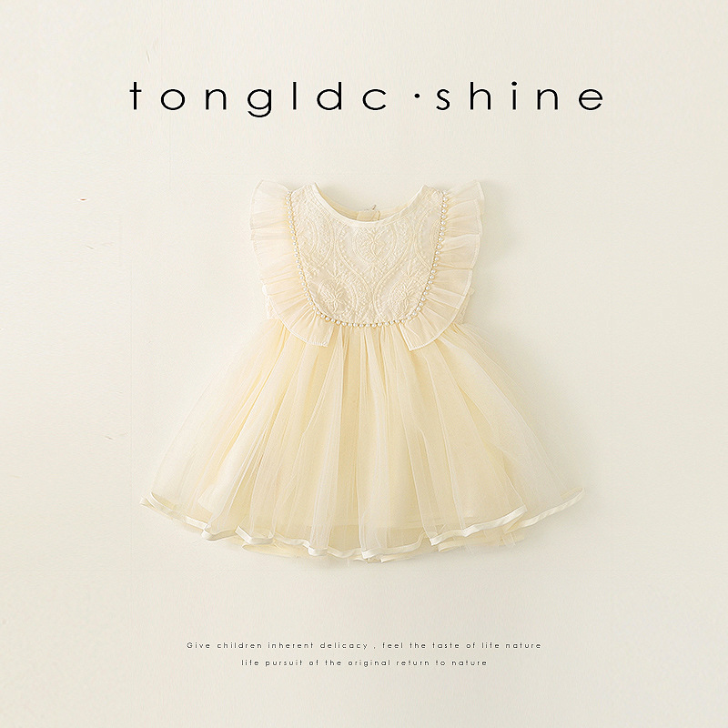 Girls Dress Summer Children's Fashionable Sleeveless Princess Dress 2025 New Baby Thin Summer Clothes