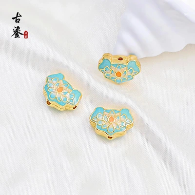 Zərgərlik ara hissələri Lock Spacer Beads, Chinese - 3ruyi-lock-lake-blue-188x148x76mm-hole-2mm