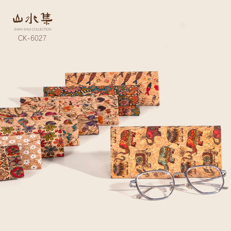 Cross-Border Multi-Element Printed Cork Bark Glasses Case, Portable, Stylish, High-End, Foldable Storage Glasses Case Cross-Border Multi-Element Printed Cork Bark Glasses Case, Portable, Stylish, High-End, Foldable Storage Glasses Case