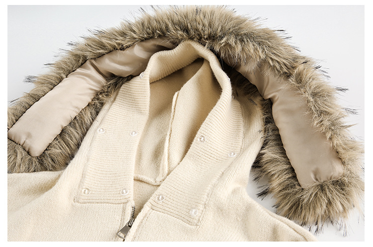 "Retro Detachable Faux Fur Collar Cardigan – Unisex Hooded Sweater Coat (Flower Gray/Black/Bluish/Apricot, S-XXL)"_viptrois.com