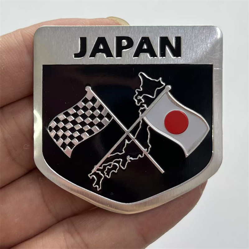 厂家现货批发车贴 金属铝合金国旗车贴 汽车改装装饰贴 车身贴标|undefined