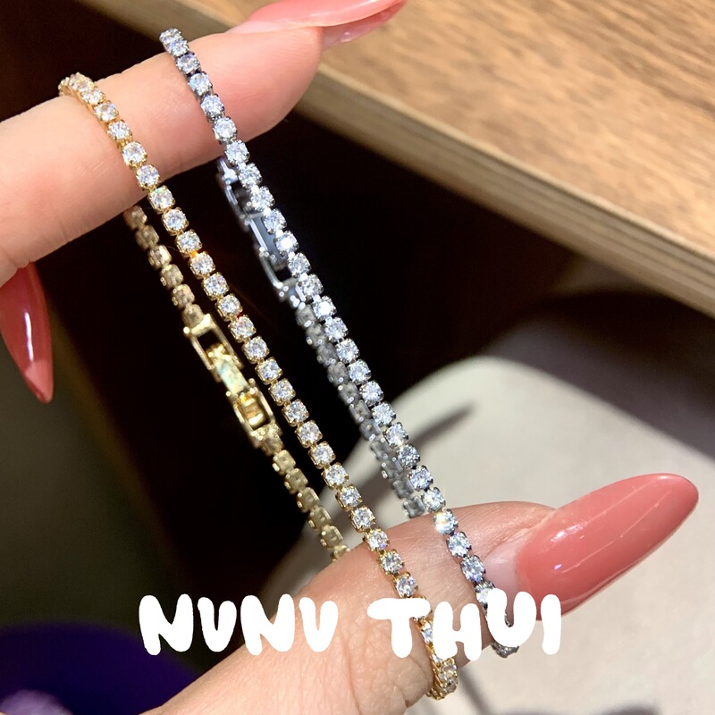 Jewelry: Elegant Basic Mini Thin Band 0.10 Carat Tennis Diamond Bracelet, Full Diamond Bracelet for Wealthy Young Ladies Jewelry: Elegant Basic Mini Thin Band 0.10 Carat Tennis Diamond Bracelet, Full Diamond Bracelet for Wealthy Young Ladies