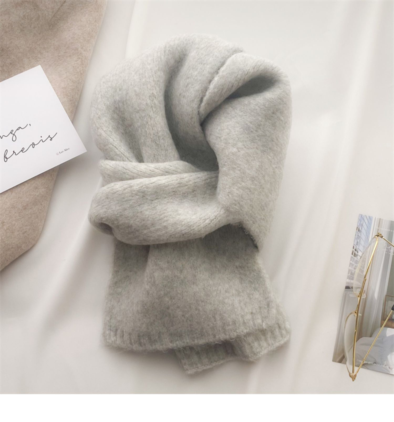 Mode Vintage geometrische Outdoor-Aktivitäten Winter Frühling rot grau mittellang [Markenname 3] Anti-Schalldämpfer Halstuch_voghion.com