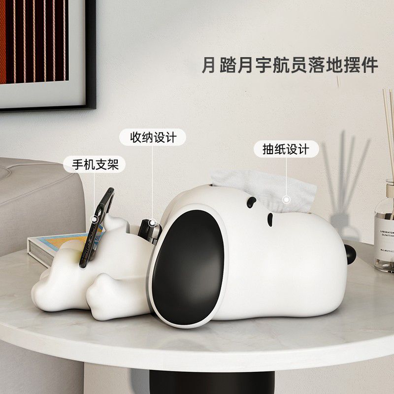 Cartoon Snoop creativo caja de toallas de papel soporte de teléfono móvil sala de estar extracción de papel mesa de té doméstica almacenar adornos personales