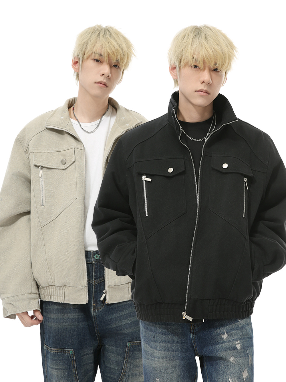 MTLCLOTHES Hombres| Nuevos productos de otoño coreanos pequeños perfumes de peluche caliente solapa corta chaqueta simple de moda