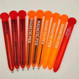 磁铁笔 扁笔 书签磁铁笔糖果色透明书签笔 磁铁广告笔