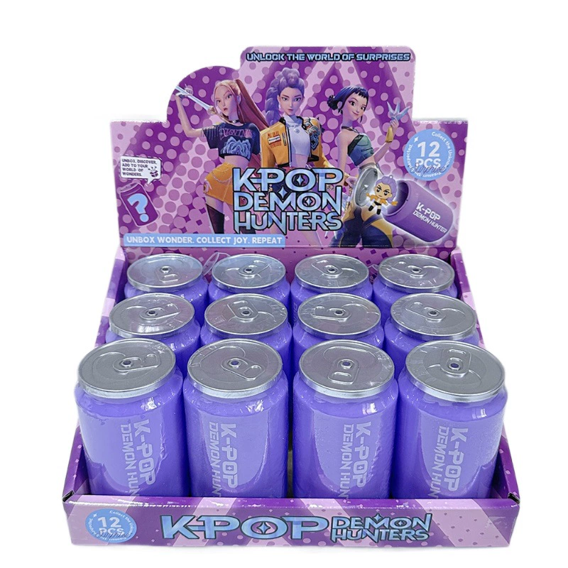 Keychain blind-box can (K-POP) collectible, pull-tab soda can design, random 1PC or 12PC display