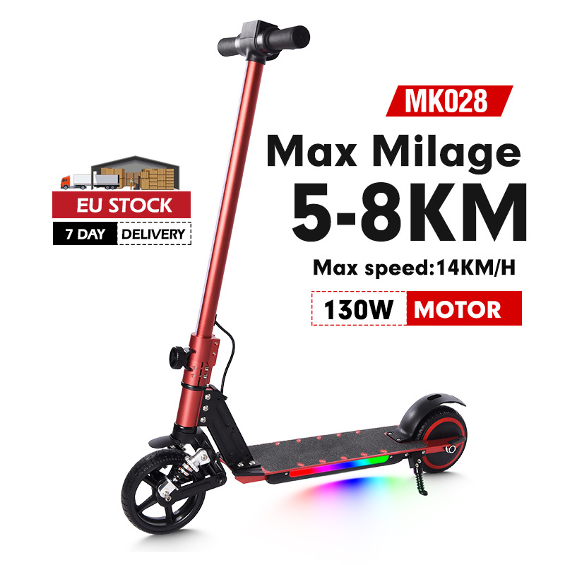 Patinete eléctrico infantil MK028, plegable y portátil, fabricado en aleación de aluminio, suministro exclusivo transfronterizo al por mayor, éxito de ventas en el extranjero.
