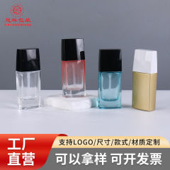 新款粉底液BB霜按压式方形隔离霜分装瓶精华液30ML透明扁方玻璃瓶
