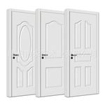 白底漆门扇模压室内门欧式CE认证木纹实心或空心填充美国全尺寸