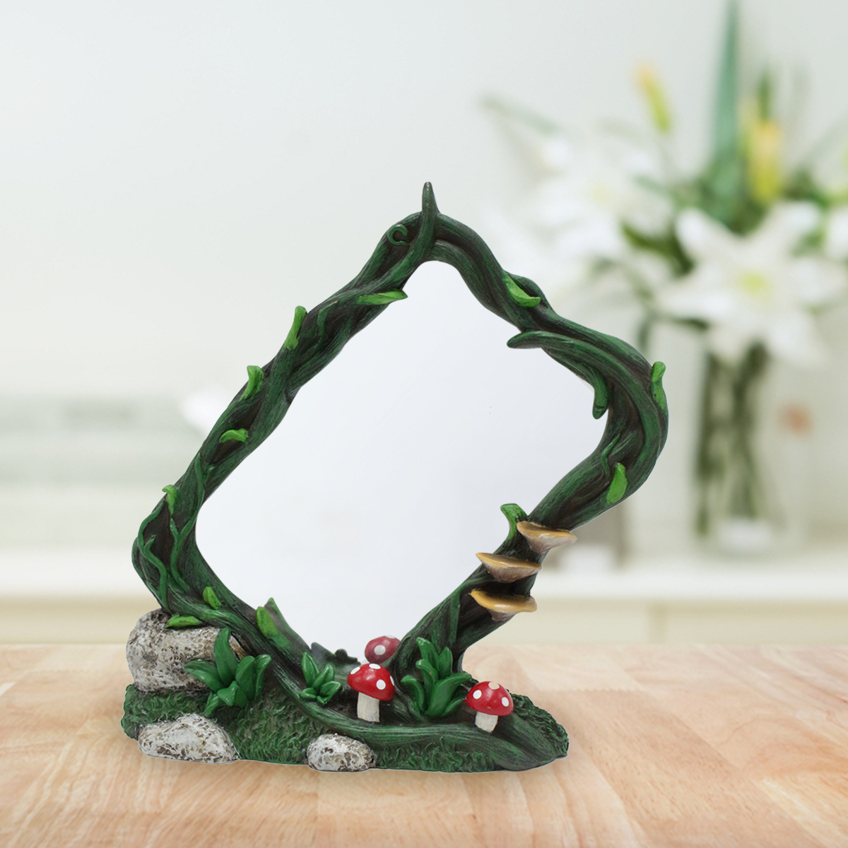 Cross Mirror Hot Selling Resin Tree Vine Square Makeup Mirror Home Tree Vine Elements Mirror Ornaments Bedroom Decoration Housewarming Ceremony