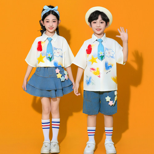 Children's performance clothes, primary school sports games, cheerleading performance clothes, chorus clothes, class clothes, kindergarten dance clothes,