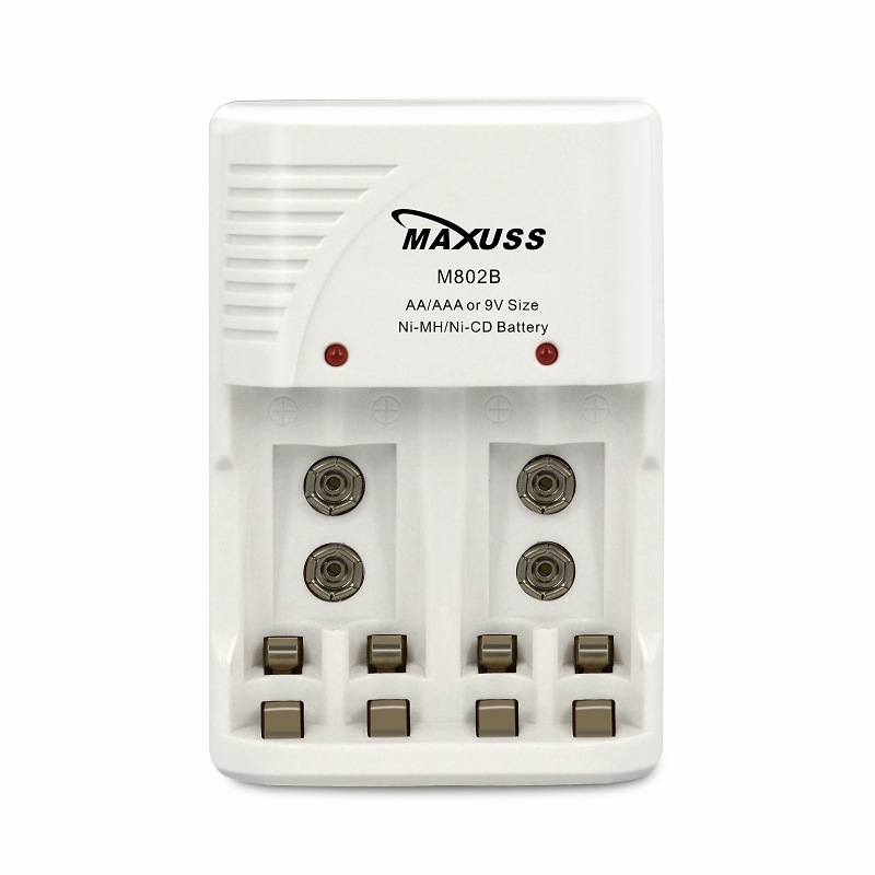 MAXUSS C802 AA/AAA美规欧规电池充电器  5号7号9V 四槽直充