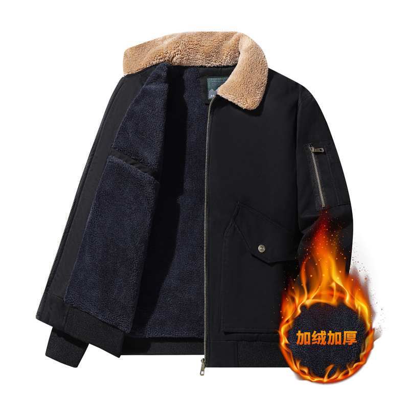 Chaqueta de hombre de comercio exterior transfronterizo Amazon hombre chaqueta cálida de invierno espesa con solapa de algodón chaqueta casual para hombre