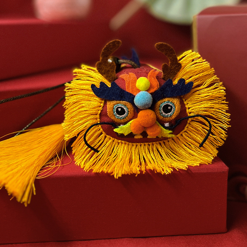 Estilo chino lindo dragón incienso bolsa colgante bordado hecho a mano de los niños paquete material de bricolaje