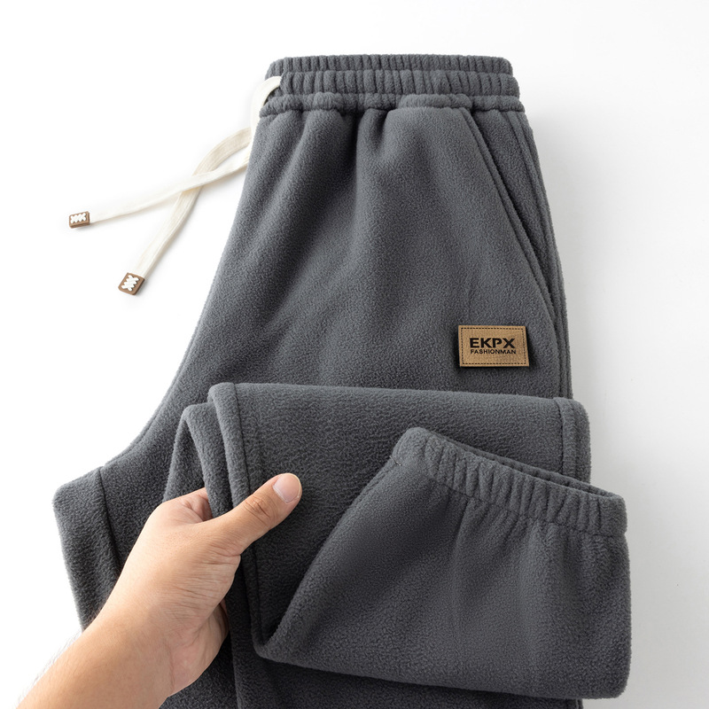 Fleece-Lined Thickened Men's Casual Versatile Warm Fleece Jogger Pants Sports Casual Fleece Pants Men