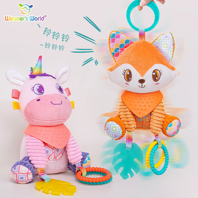 Weaner's World nueva muñeca colgante de cochecito bebé puede morder el mordedor, sonajero, juguete calmante