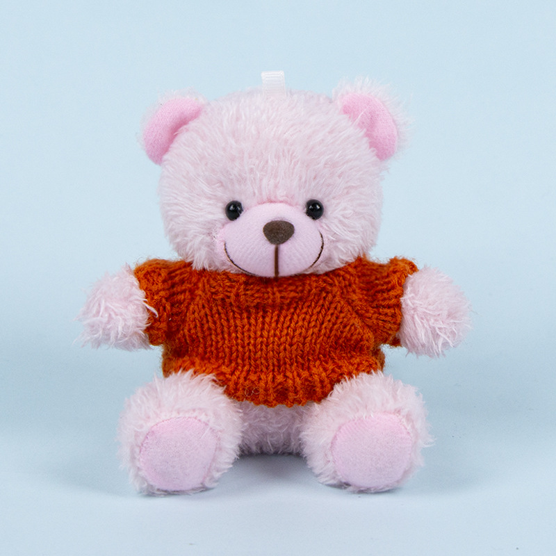 Lindo osito llavero colgante regalo creativo muñecas de peluche vestidas osito de peluche colgante de mochilas escolares para parejas