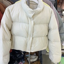 反季清仓2025年东大门女短款羽绒服新款韩版立领宽松白鸭绒面包服