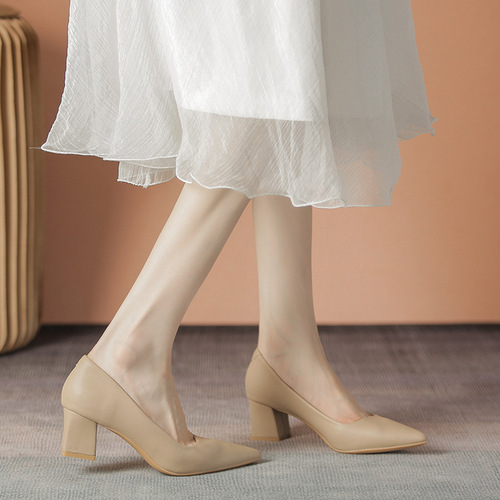 High-heeled work shoes for women  early autumn new style bridesmaid temperament commuting versatile work interviews not tiring feet work shoes