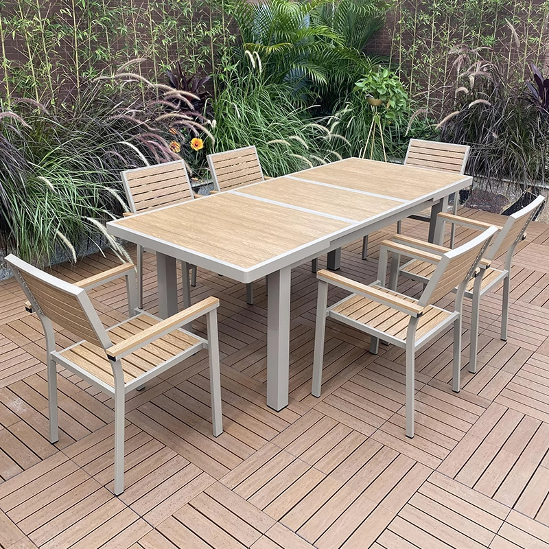 Mesas y sillas de comedor de balcón al aire libre nórdico Patio de la villa Sala de sol Jardín del hotel Recreación al aire libre Cuerda de ocio Muebles de silla de ratán