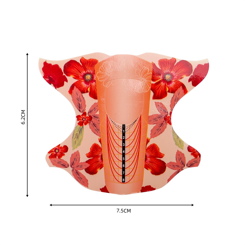 Soporte de papel de extensión de Arte de uñas Soporte de papel de mariposa Soporte de papel de forma de hoja de arce rojo Clavo de cristal 100/500 piezas herramientas de arte de uñas