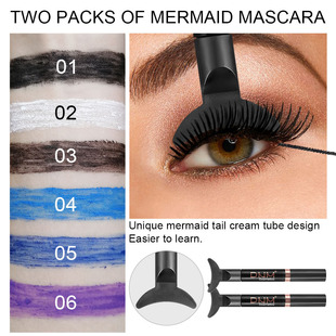 Cross-border dedicated DNM mermaid tail 6-color 3D color mascara fine brush waterproof easy to operate without pollution