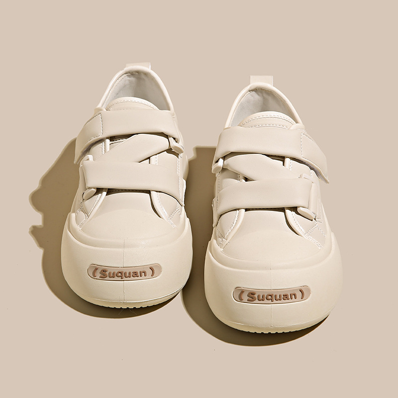 Damen Freizeitschuhe Weiße Plateausneaker Süßes Koreanisches Design_voghion.com