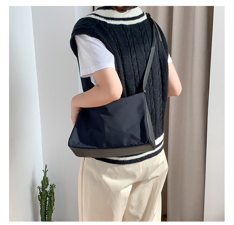 Borsa a tracolla in nylon da donna versatile e di grande capacità, da tenere a mano, alla moda, casual, coreana, Instagram_voghion.com