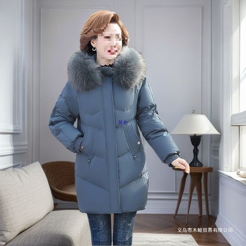 中老年冬装外套新款棉服棉袄妈妈洋气女中长款加厚60到70岁棉衣