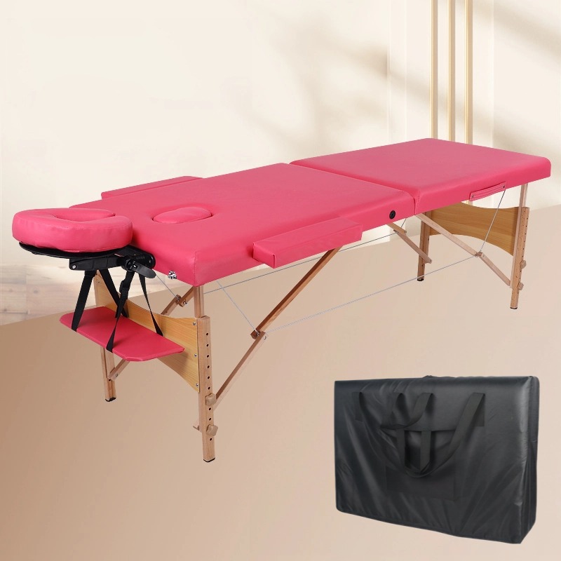 Rojo rosa (cama de masaje + reposabrazos ensanchados + reposabrazos + mochilas)